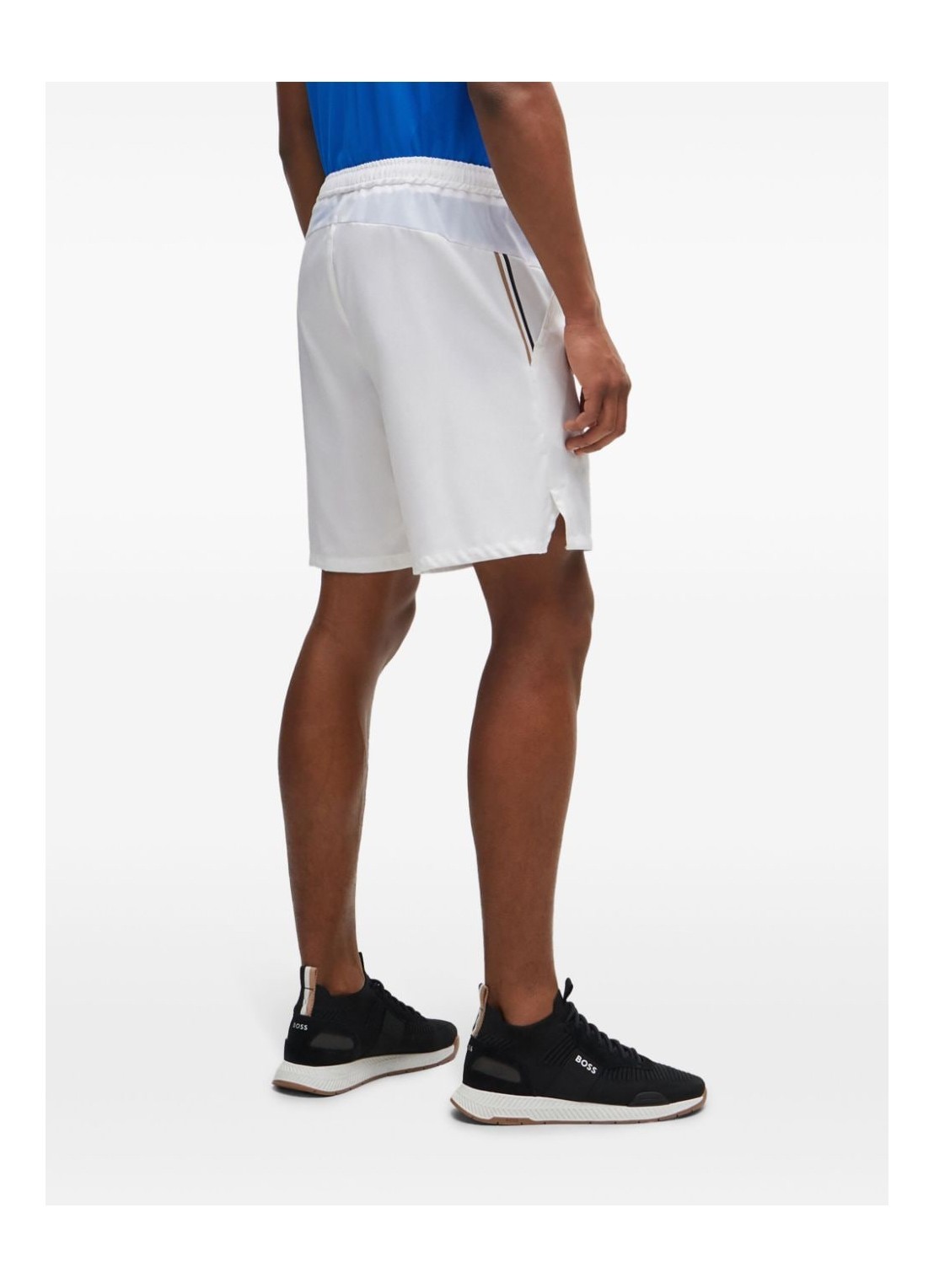 Hugo Boss Quick-drying Regular-fit Shorts With Logo Print In White