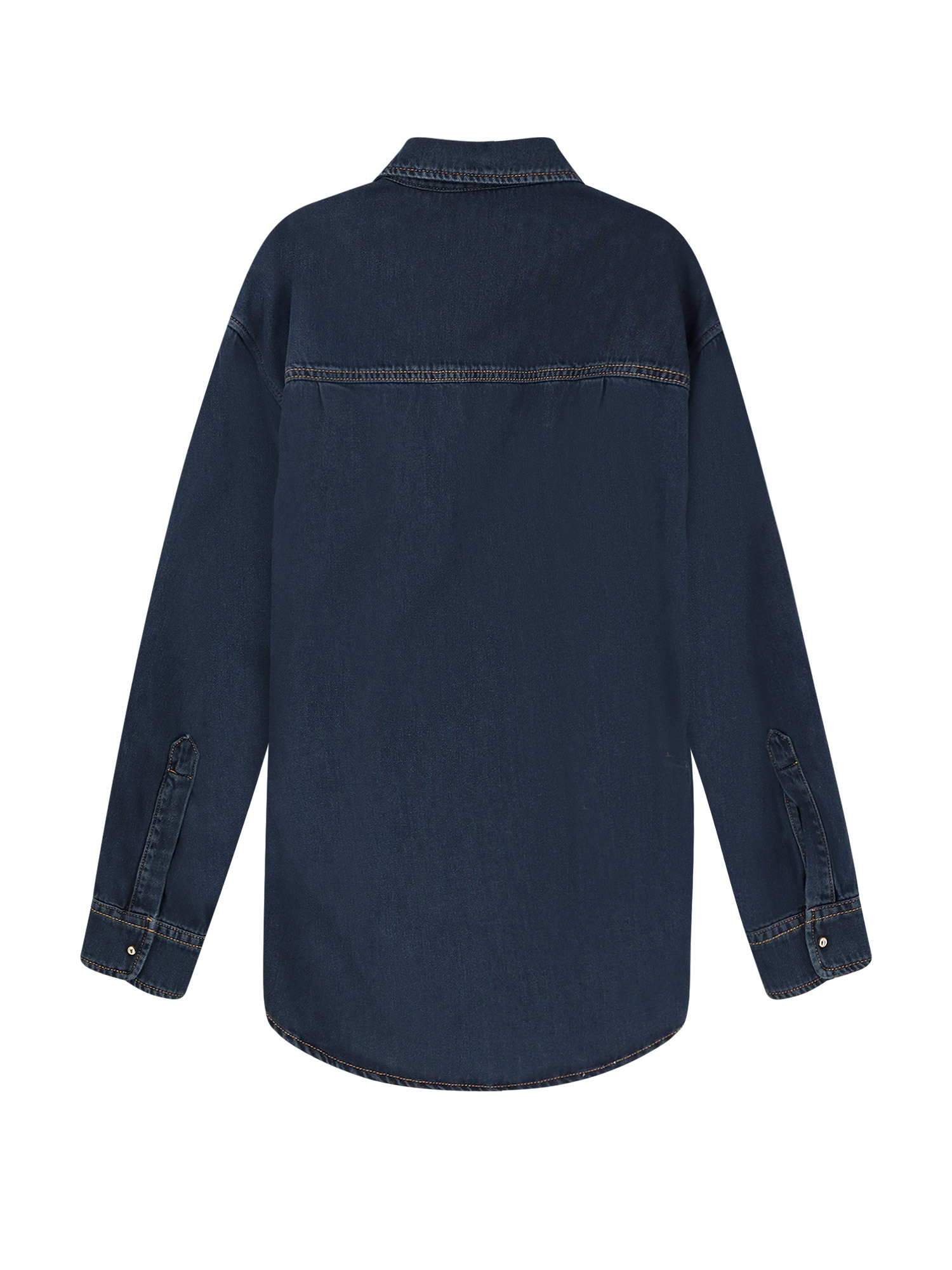 Darkpark Dark Blue Cotton Denim Shirt In Blue