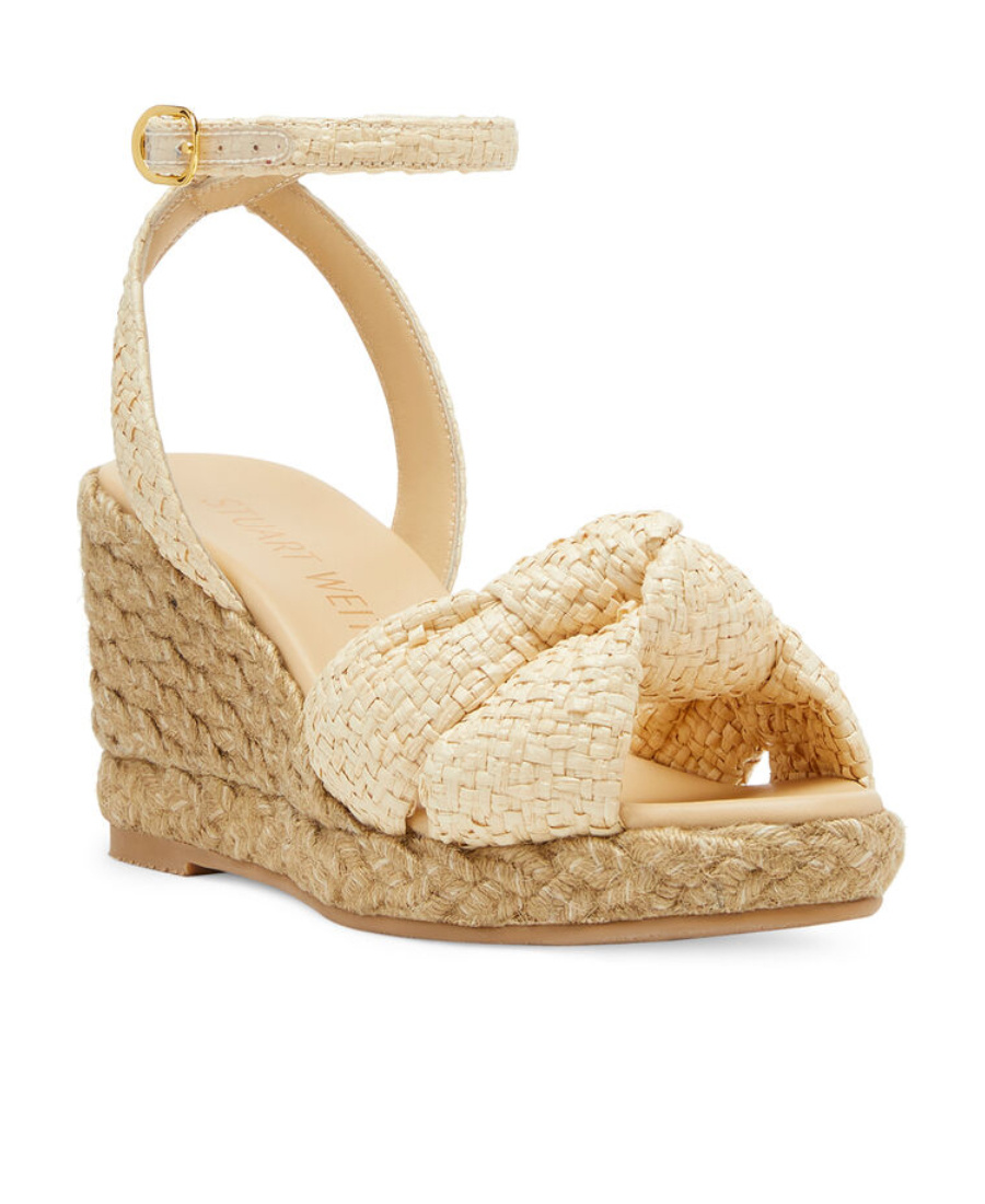Stuart Weitzman Open-toed Buckle Wedge Sandals