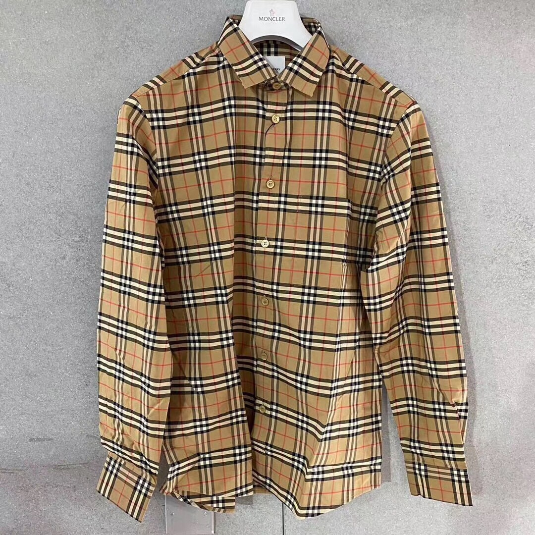 Burberry Simson Vintage Check-pattern Cotton Shirt In Nude