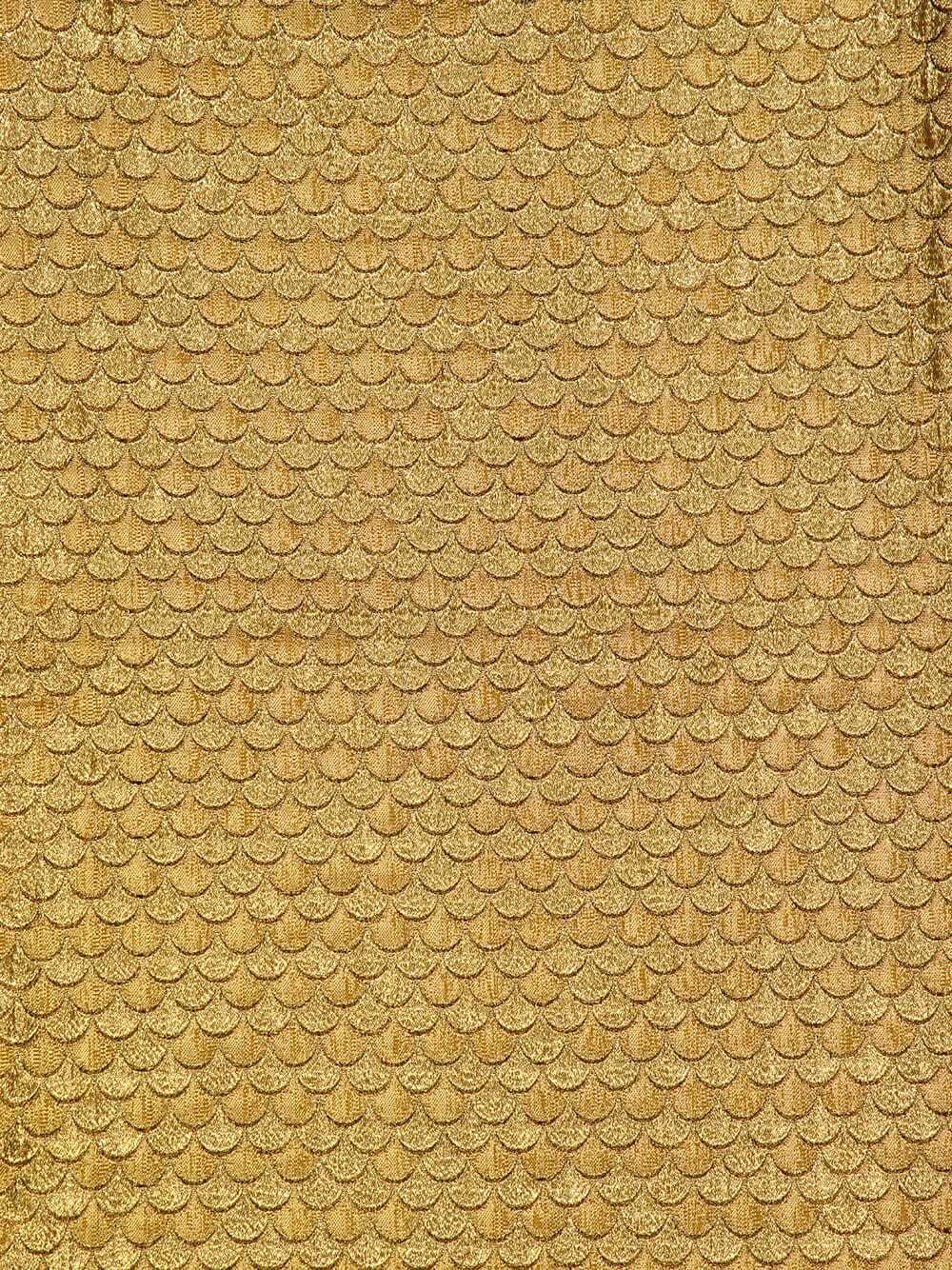 Johanna Ortiz Elegant Expedition Jacquard Halterneck Midi Dress In Gold