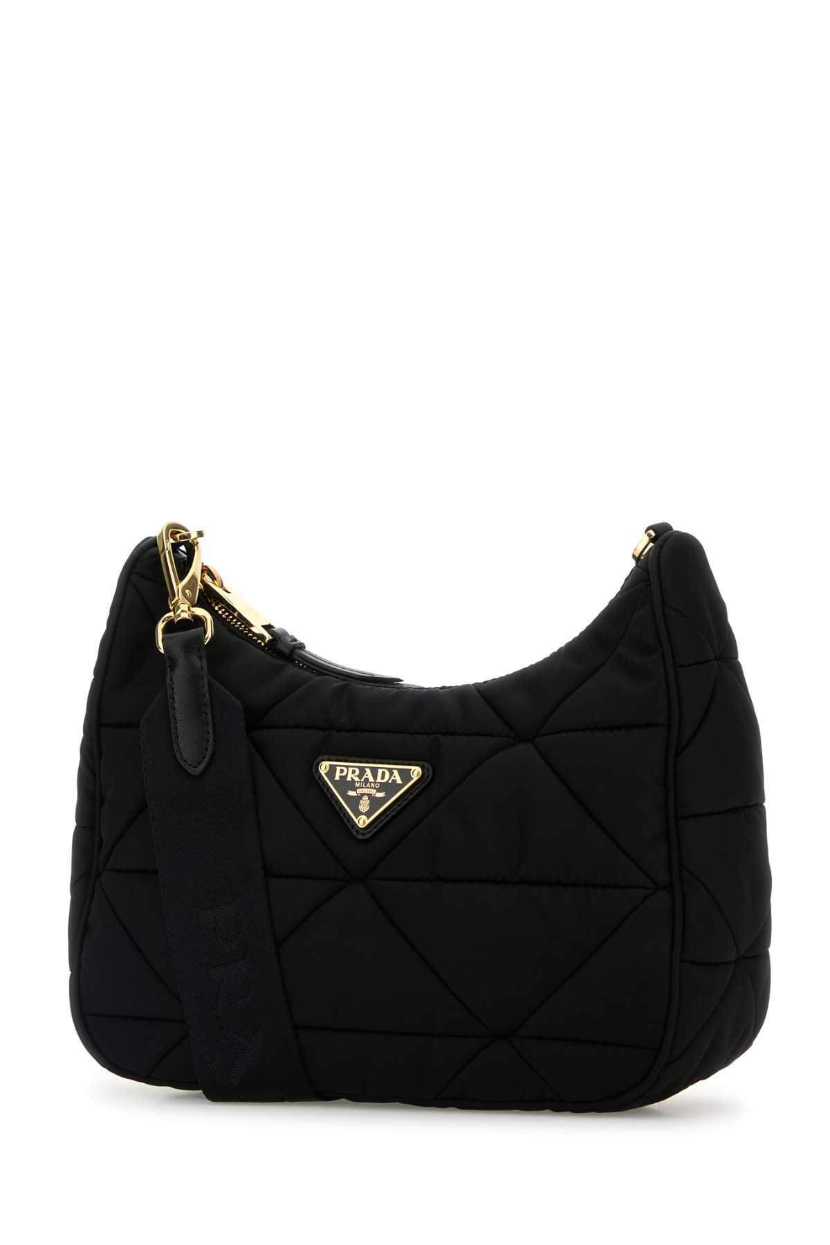 Prada Slate Re-nylon Shoulder Bag In Black
