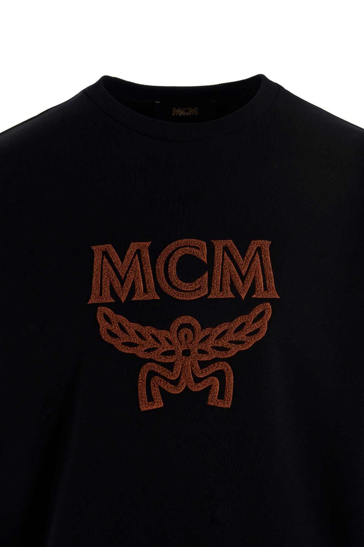Mcm Shearling Logo Sweatshirt In Black