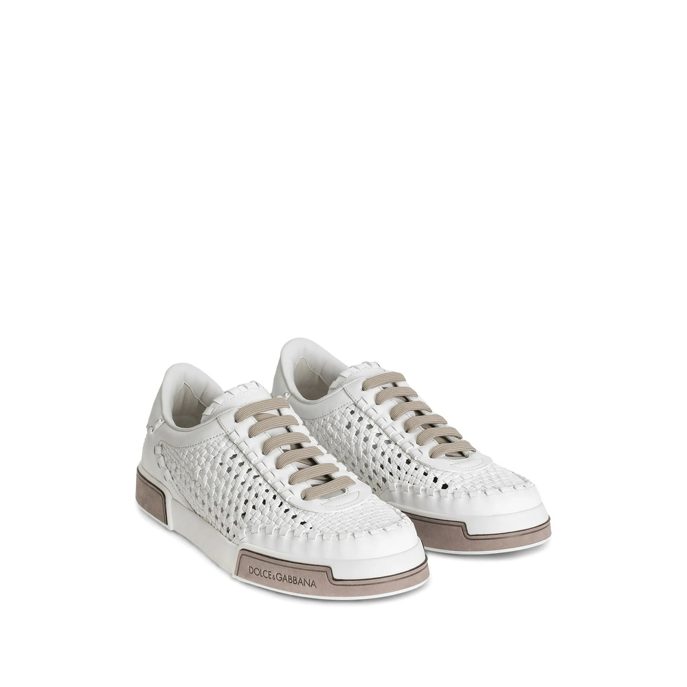 Dolce & Gabbana Men Mesh Panel Sneakers In White