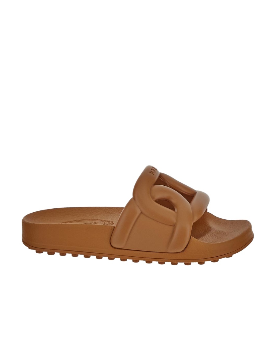Tod's Cut-out Logo-detail Slides In Brown