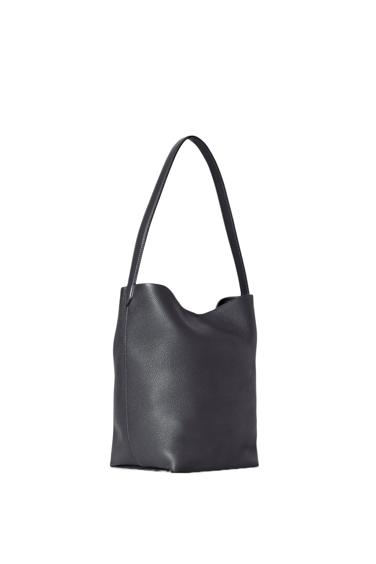 The Row Hook Ns Large Leather Tote Bag In Black