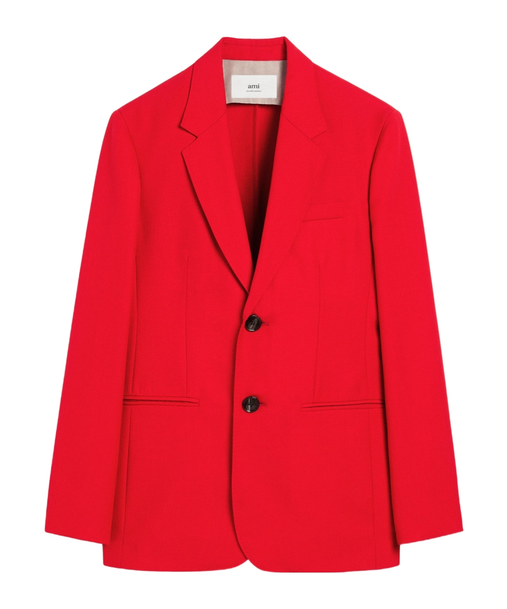 Ami Alexandre Mattiussi Lapel Long-sleeved Suit Coat In Red