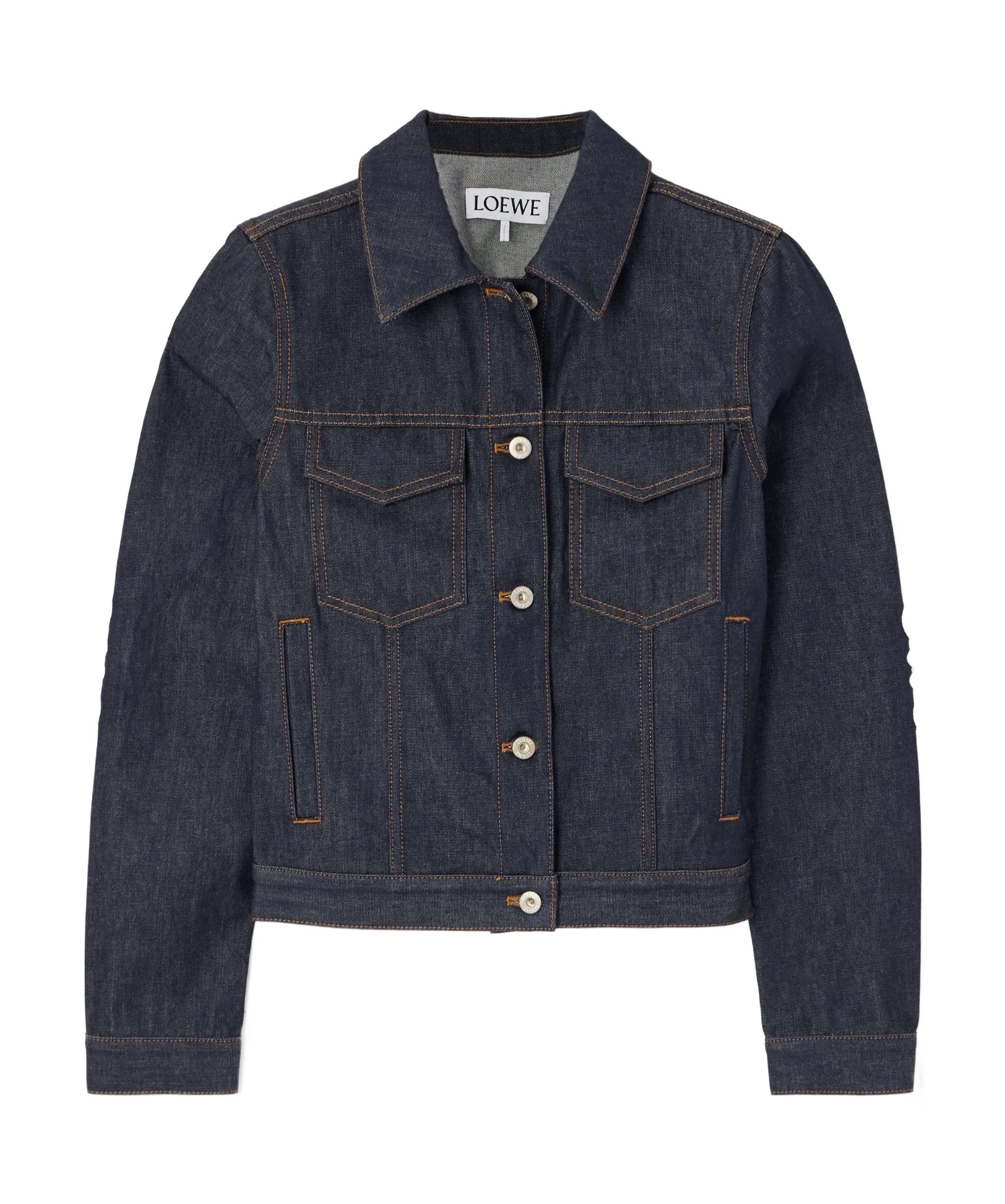 Loewe Long-sleeved Denim Jacket In Black