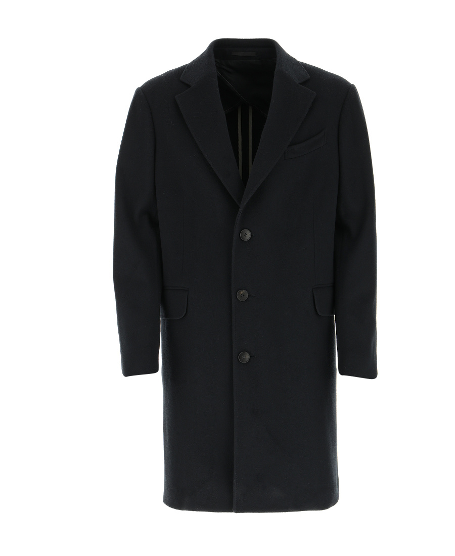 ZEGNA NAVY BLUE DOUBLE-BREASTED COAT
