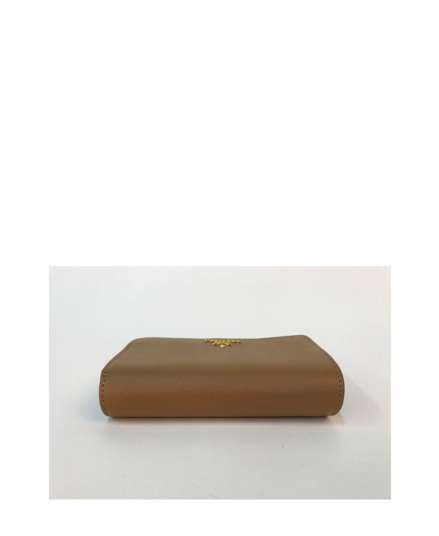 Prada Embossed Wallet In Brown