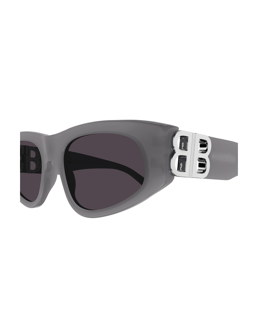 Balenciaga Logo-plaque Biker Sunglasses In Gray