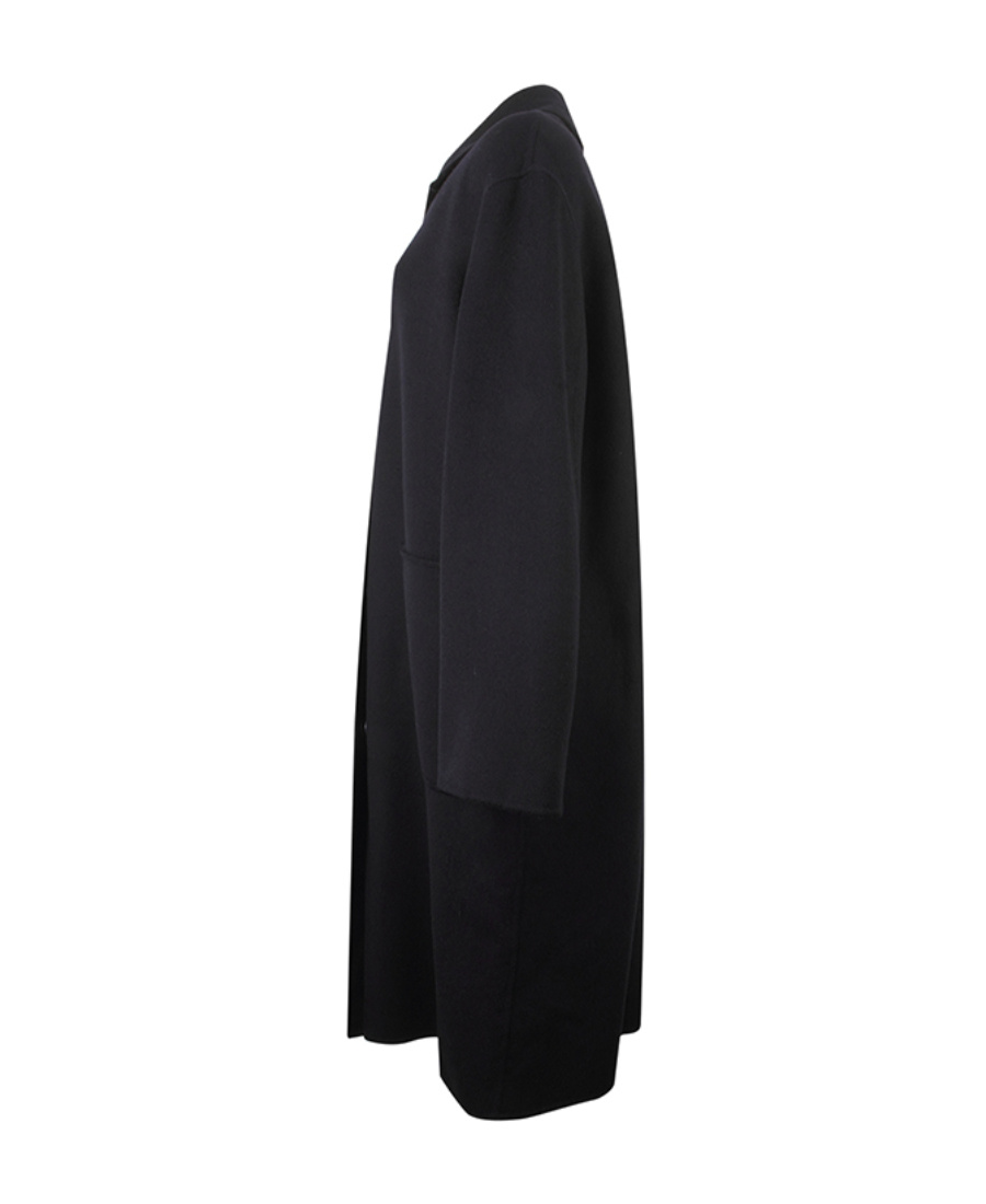 Max Mara Logo Coat In Black