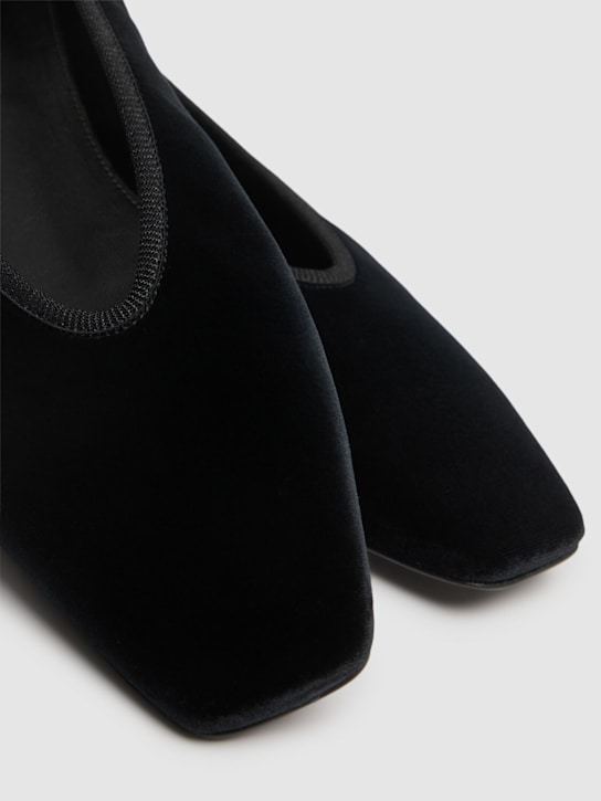 Totême Women's Velvet Ballerinas Made From Recycled Polyester With Elastic Trim In Black