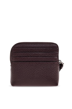 Jimmy Choo Zipper Card Holder In Burgundy
