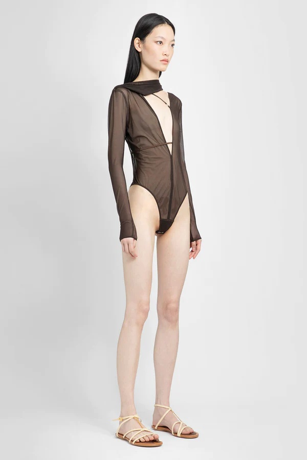 Jacquemus Le Abanaba Semi-sheer Bodysuit In Multicolor