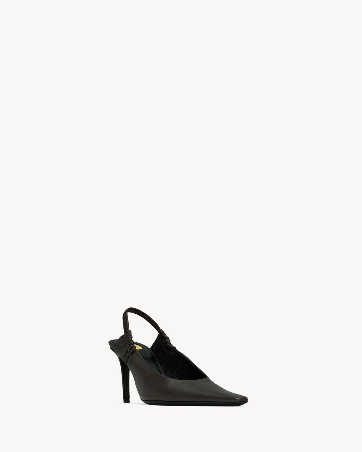 Saint Laurent Anne-marie Slingback Pumps In Smooth Leather In Black