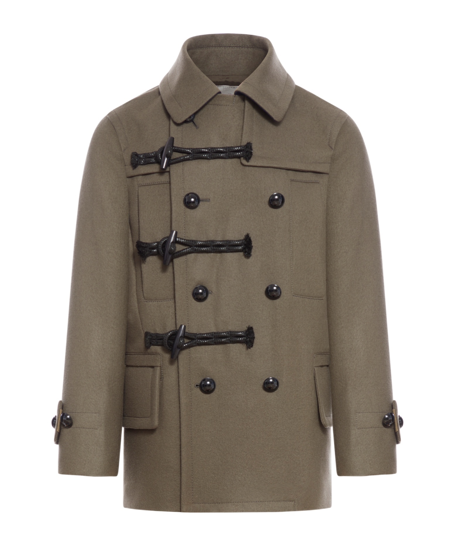 Sacai Frog Detailed Coat In Brown