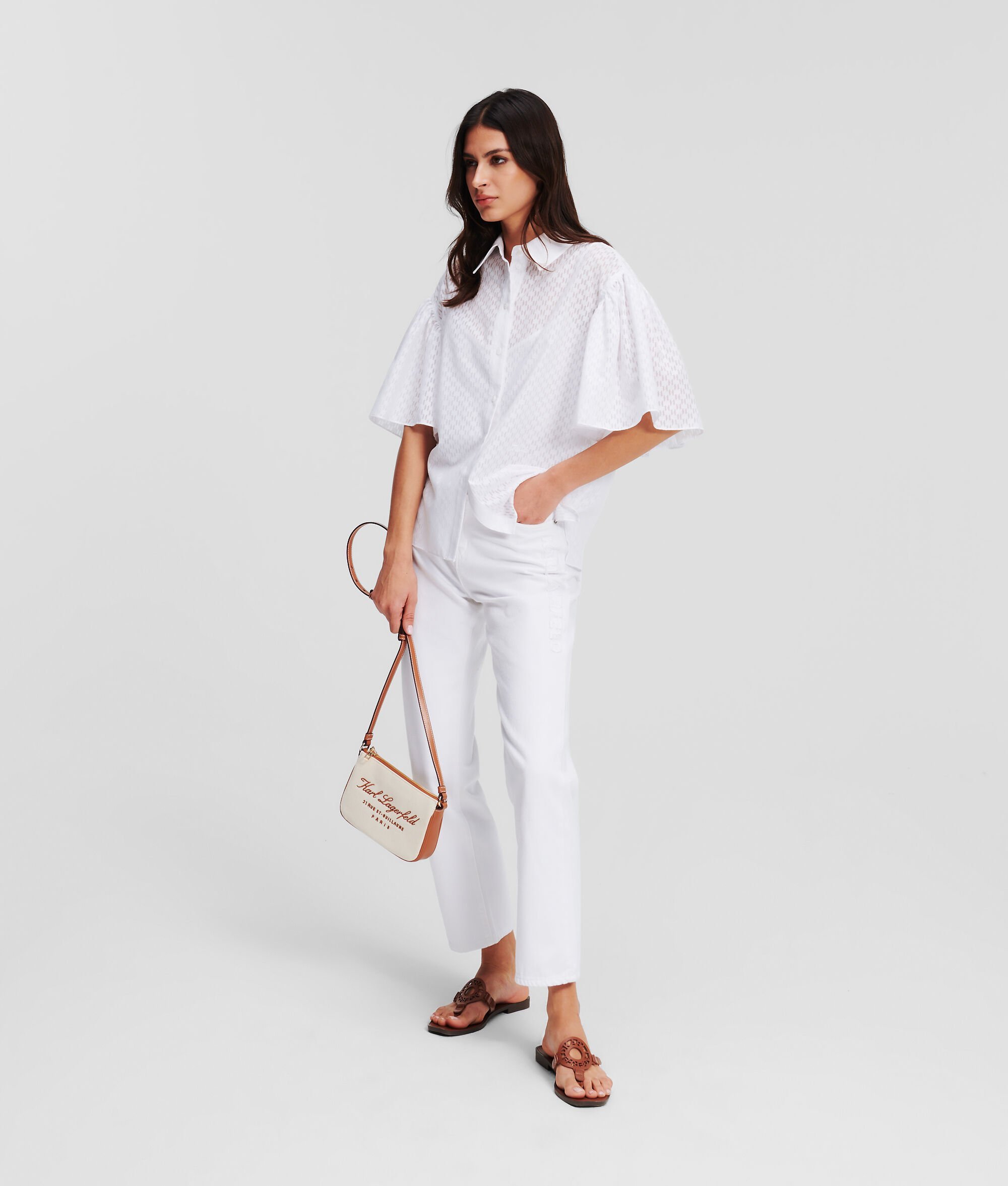 Karl Lagerfeld Letter Pattern Shirt In White