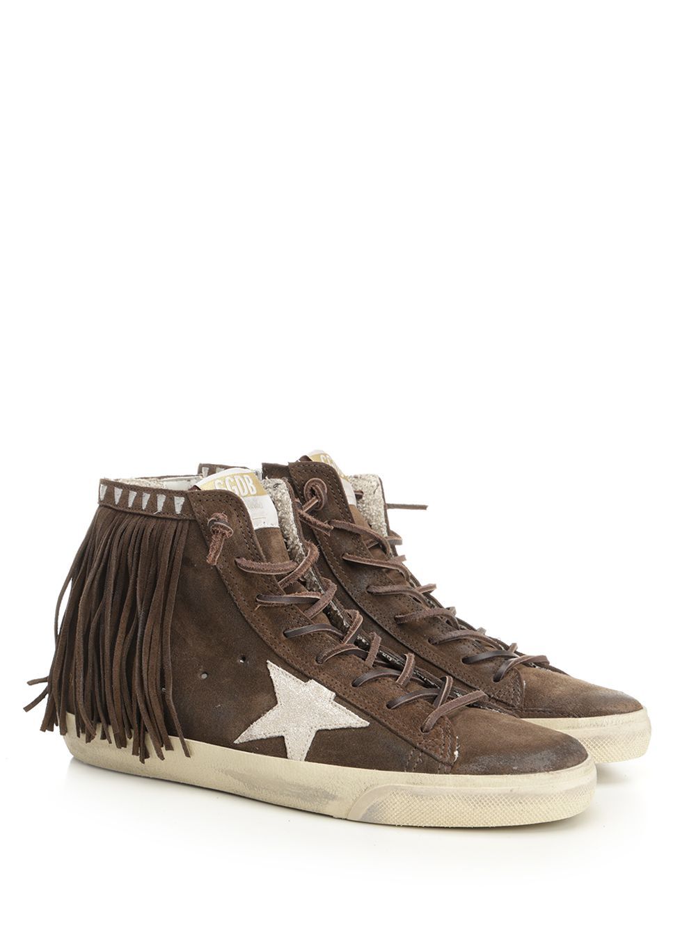 Golden Goose Round-toe High-top Casual Shoes In Brown