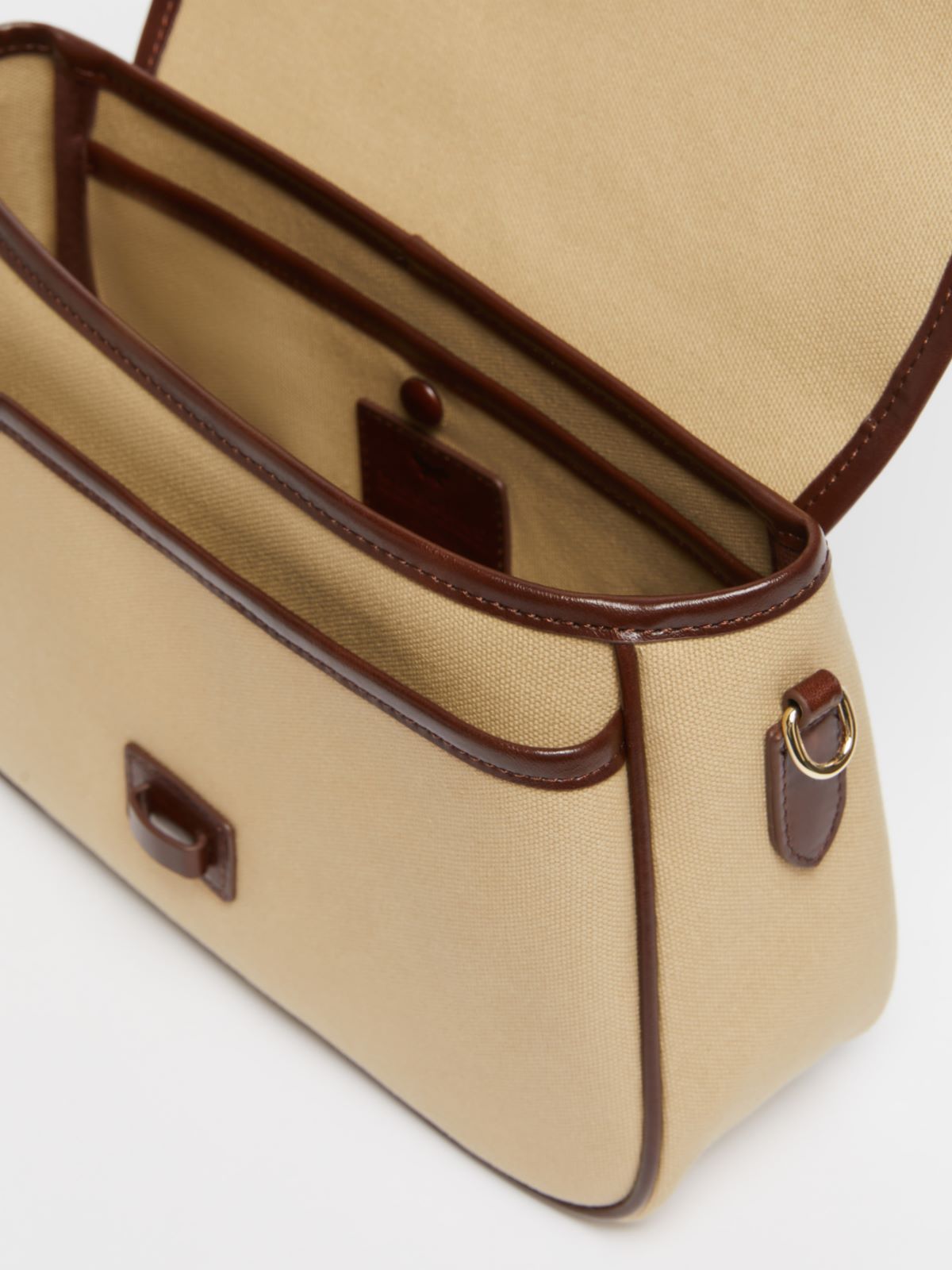 WEEKEND MAX MARA CANVAS AND LEATHER SHOULDER BAG