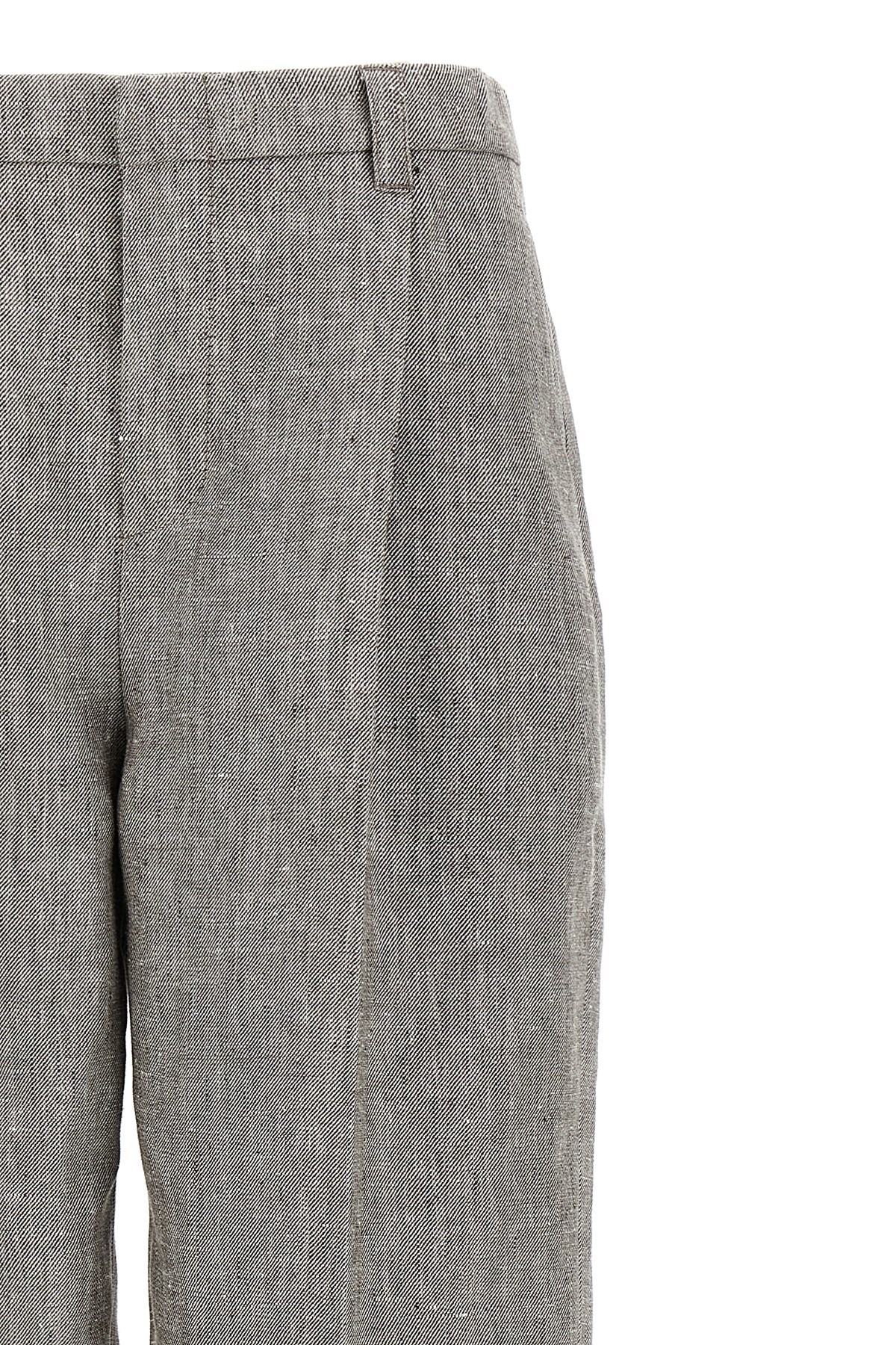 Brunello Cucinelli Pleated Straight Pants In Gray