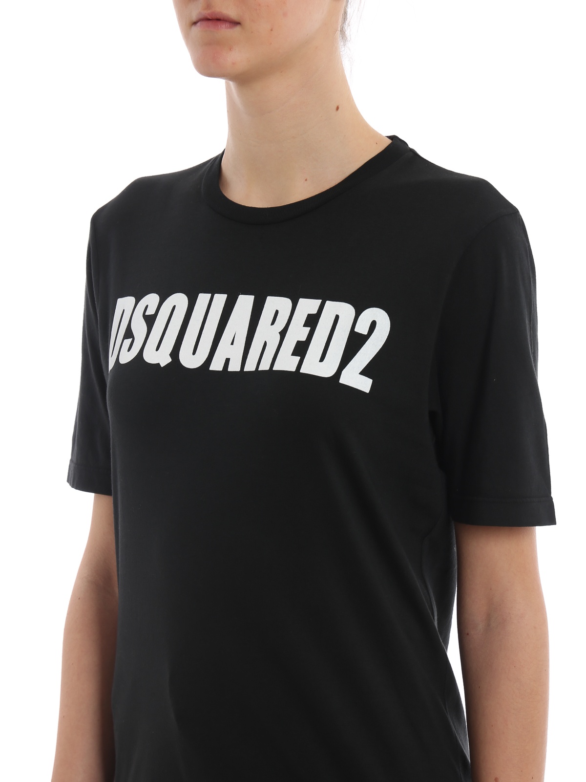 Dsquared2 Logo Printed Pattern T-shirt In Black