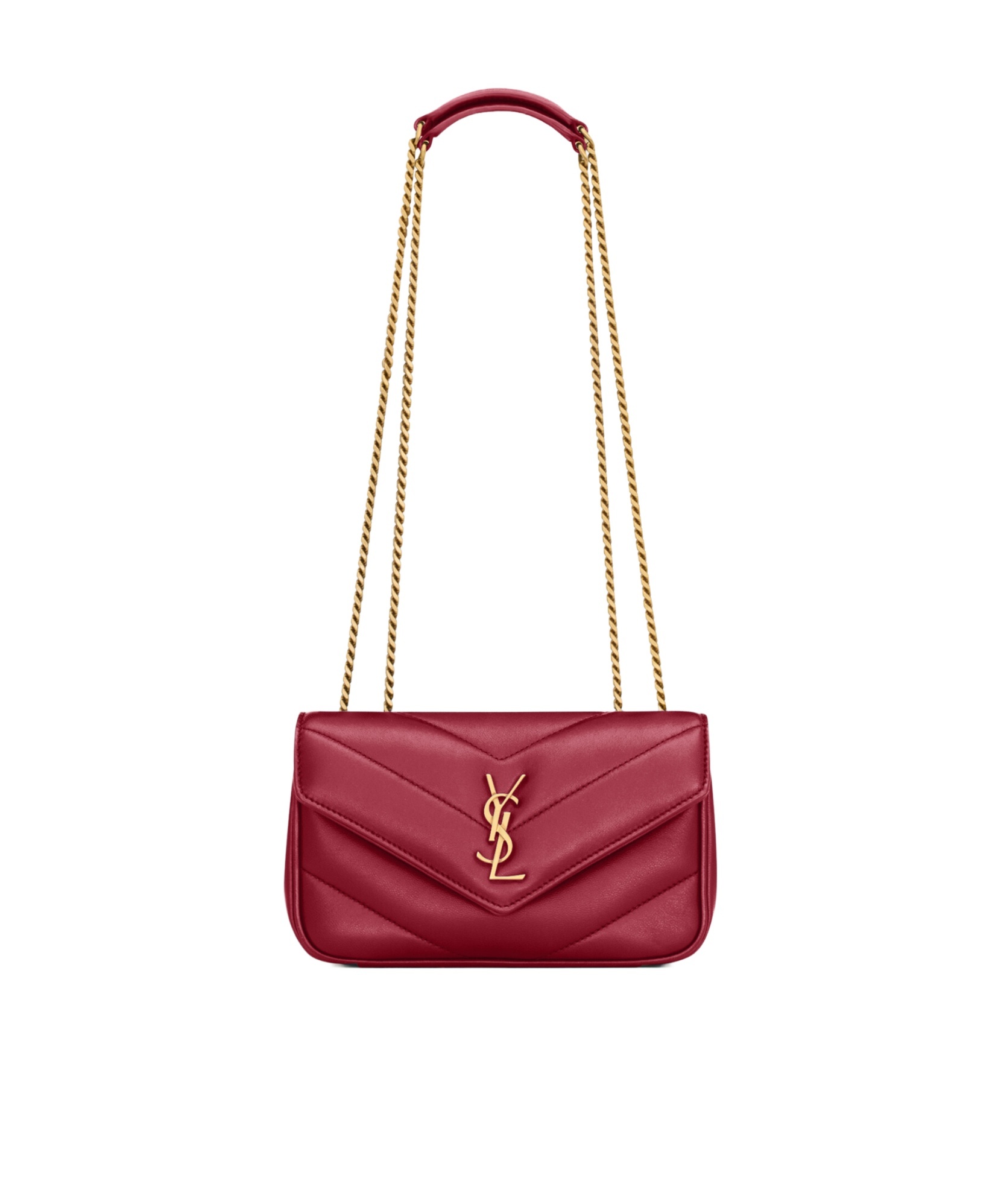 Saint Laurent Loulou Mini Shoulder Bag In Red