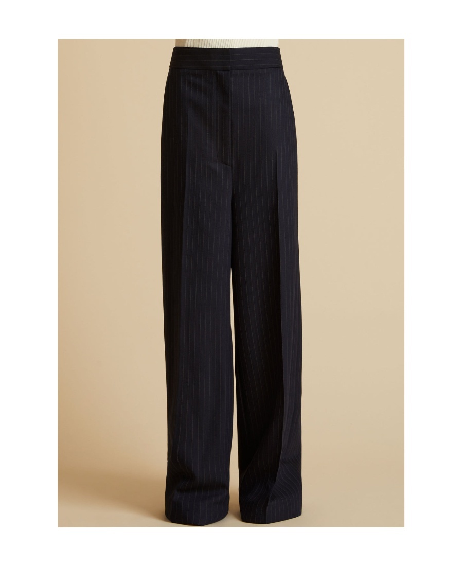 Khaite High-waisted Wide-leg Trousers In Black