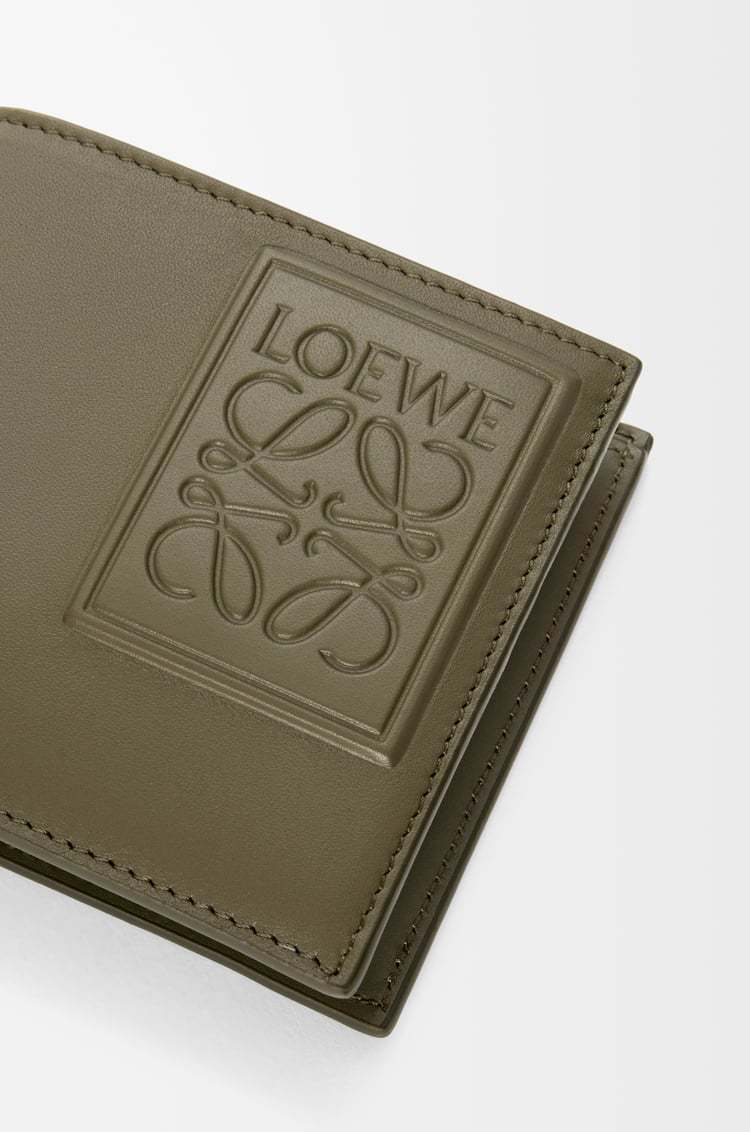 Loewe Bifold Coin Wallet In Satin Calfskin In Green