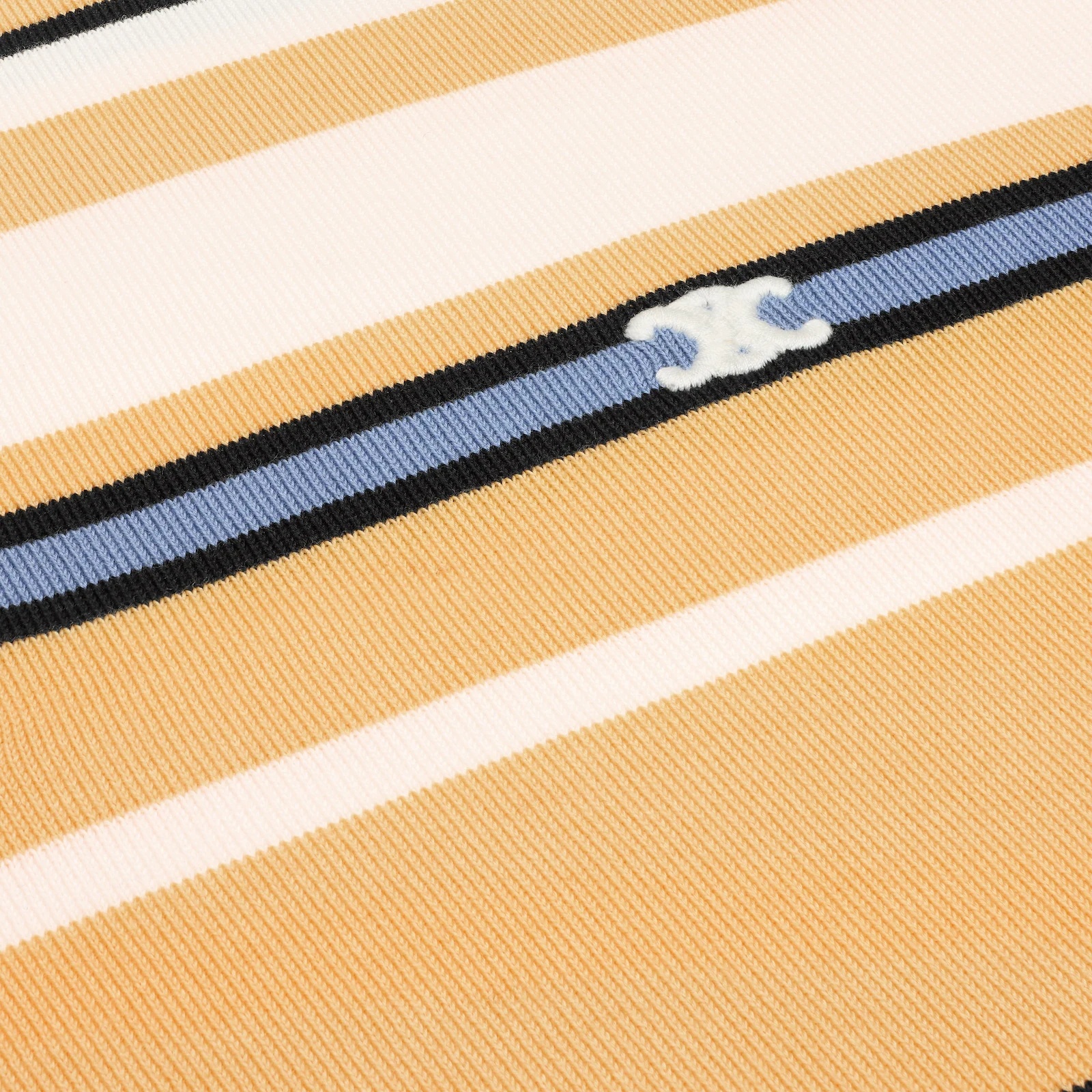 Celine Loose Polo In Striped Cotton In Yellow
