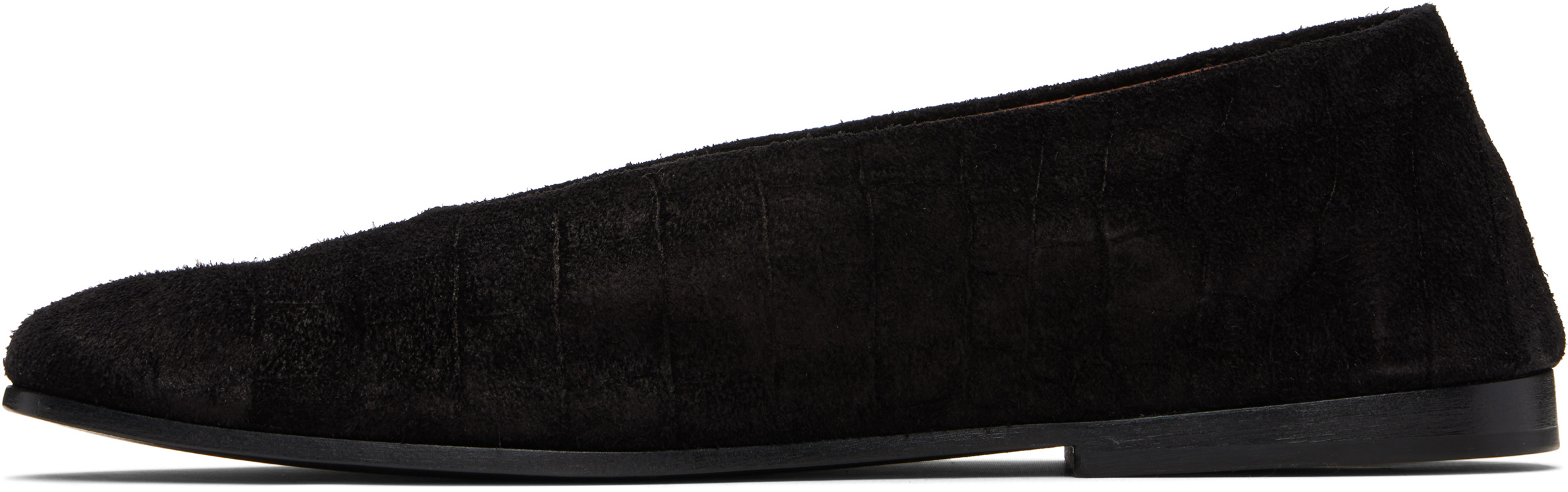 Marsèll Scivolo Embossed Suede Ballerina Flats In Black