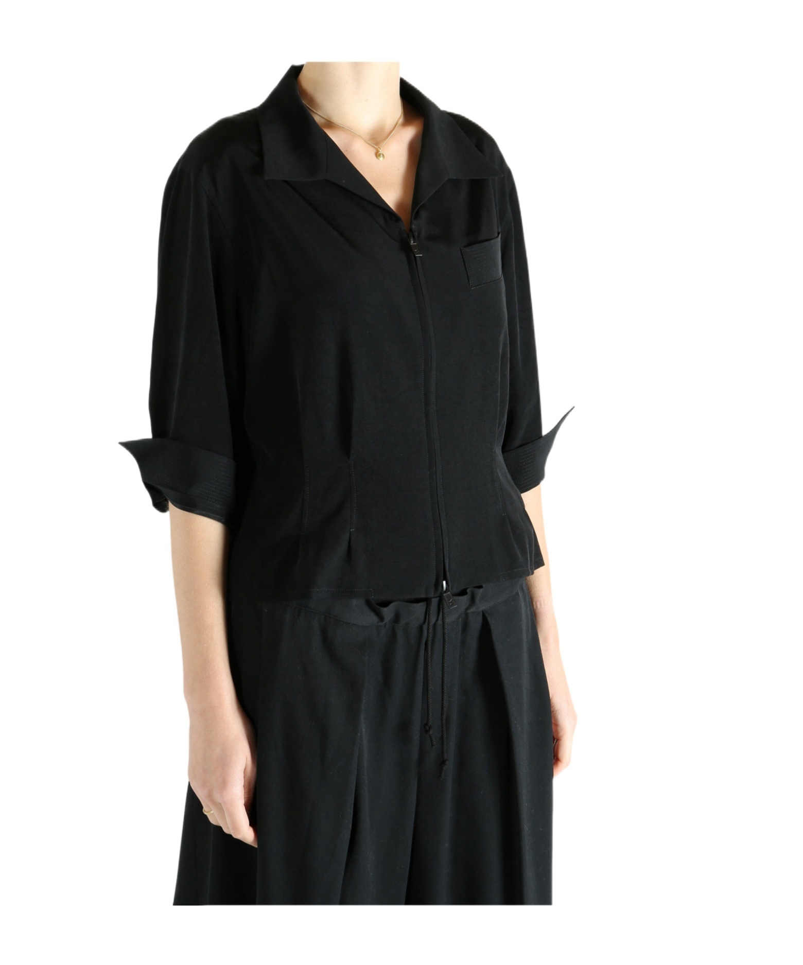 Y's Ko-3/4 Sleeve Bl Shirt In Black