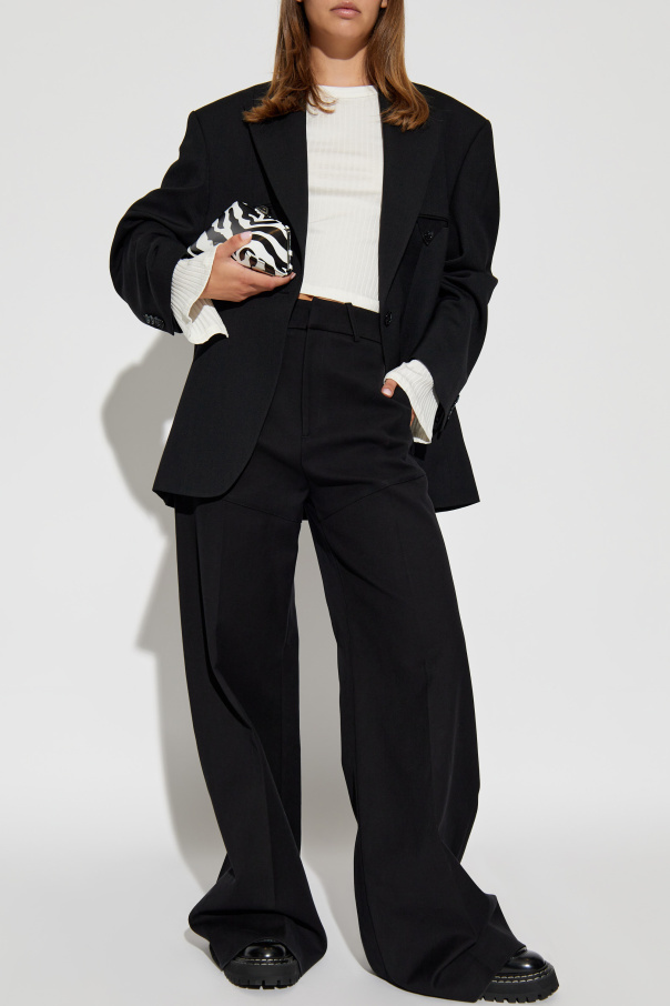 Iro Wide-leg Cotton Trousers In Black