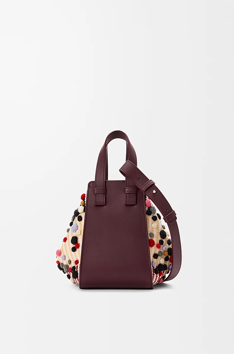 Loewe Embroidered Fabric Hammock Compact Shoulder Bag In Multi