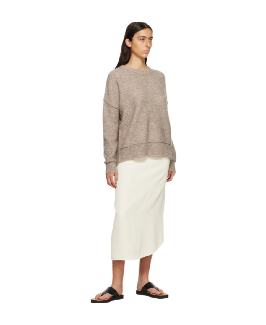 By Malene Birger Round Neck Long-sleeved Sweater In Nude