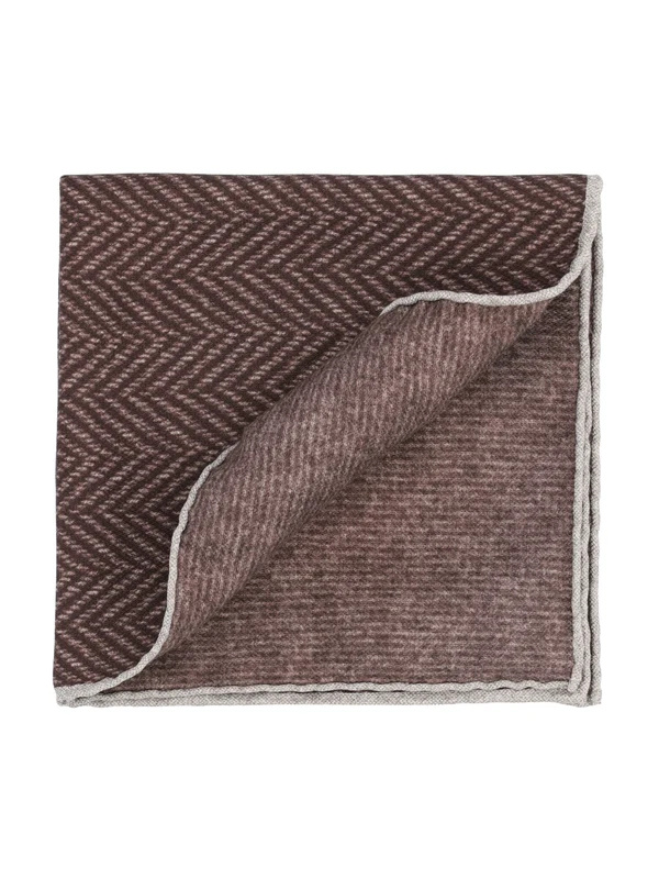 Brunello Cucinelli Square Pocket Square In Brown