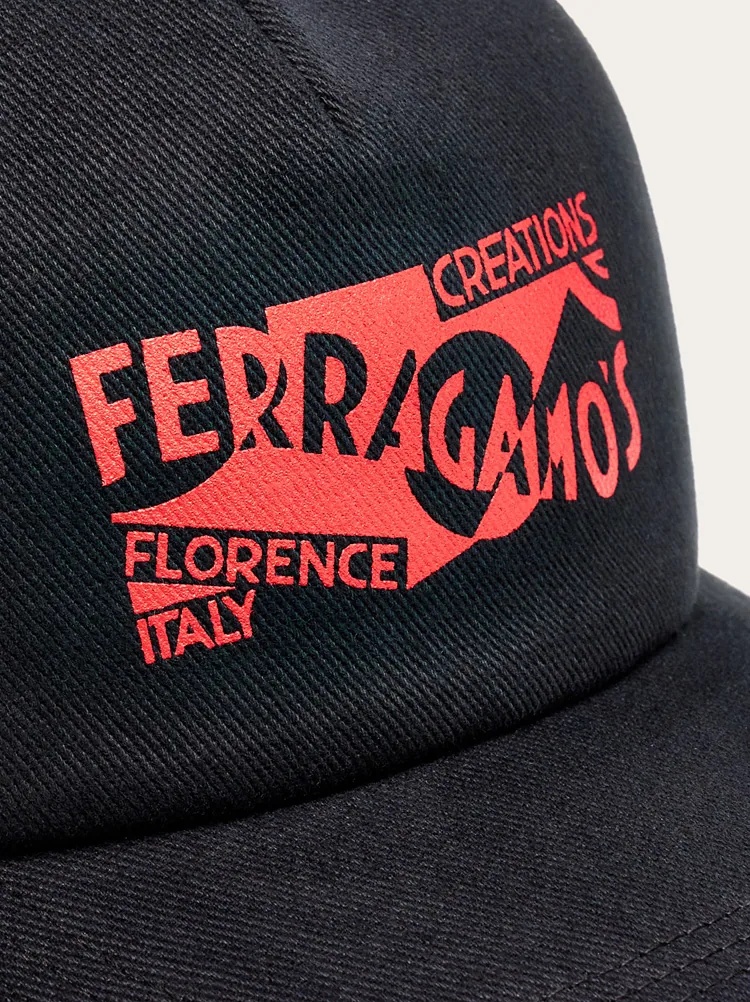 Ferragamo Front Logo Baseball Cap In Black