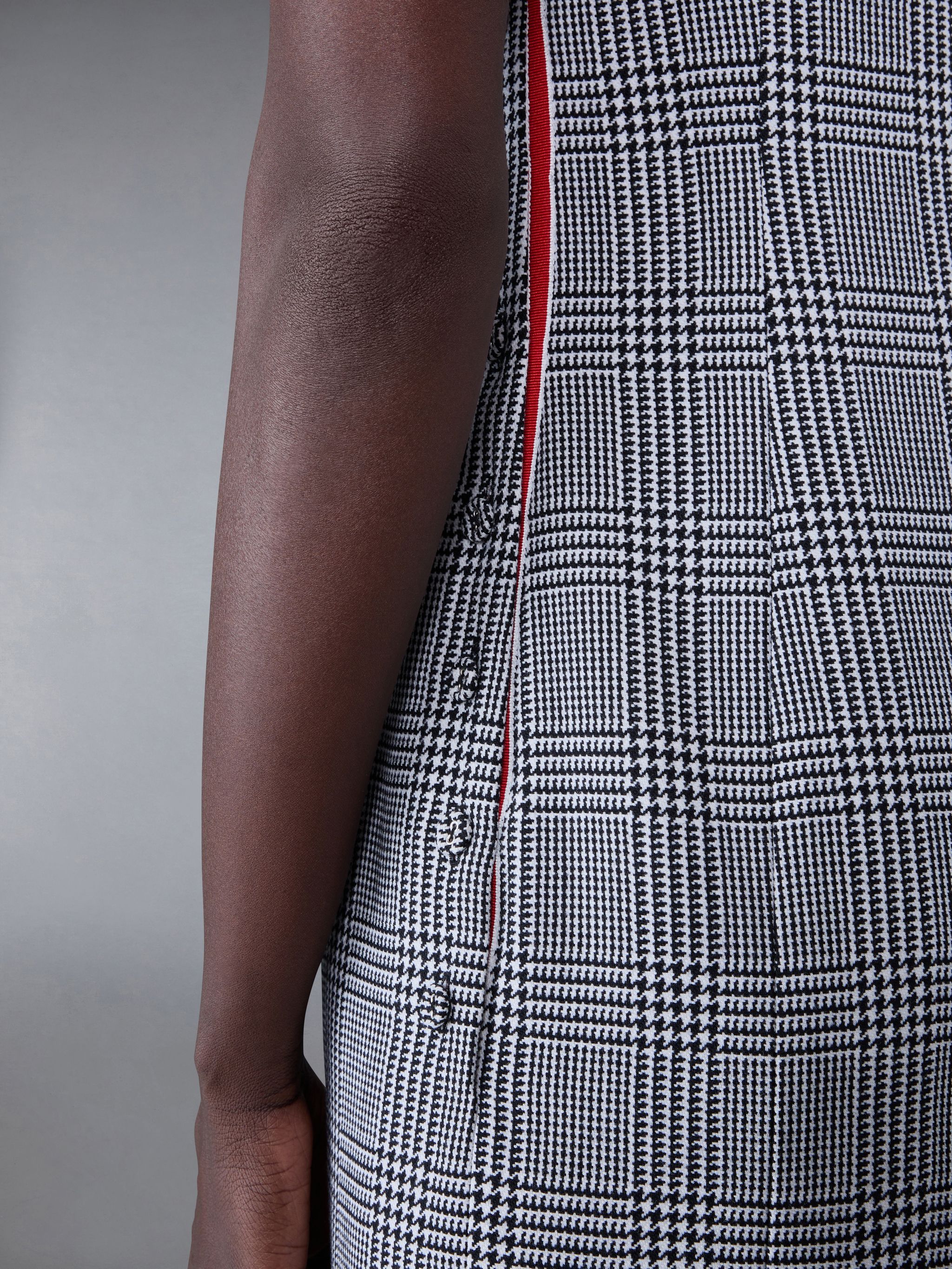 Thom Browne Sleeveless Split Wool Dress In Gray