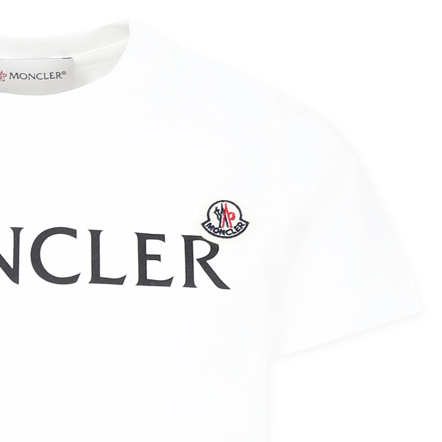 Moncler Enfant Logo Patch Crewneck T-shirt In White
