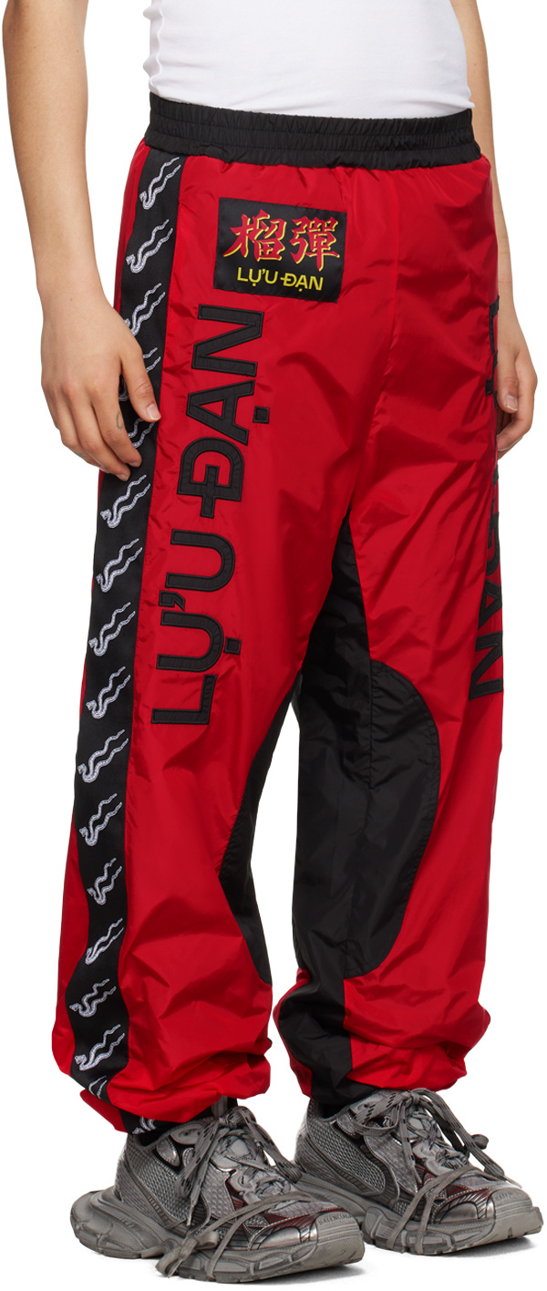 Lu'u Dan Red & Black Shell Sweatpants In Red