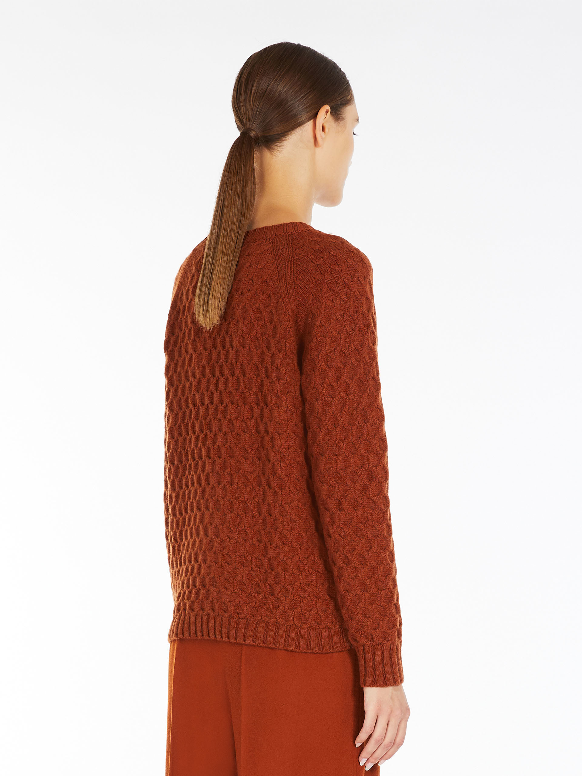 Shop Max Mara Wool Cashmere Knitted Sweater In Brown