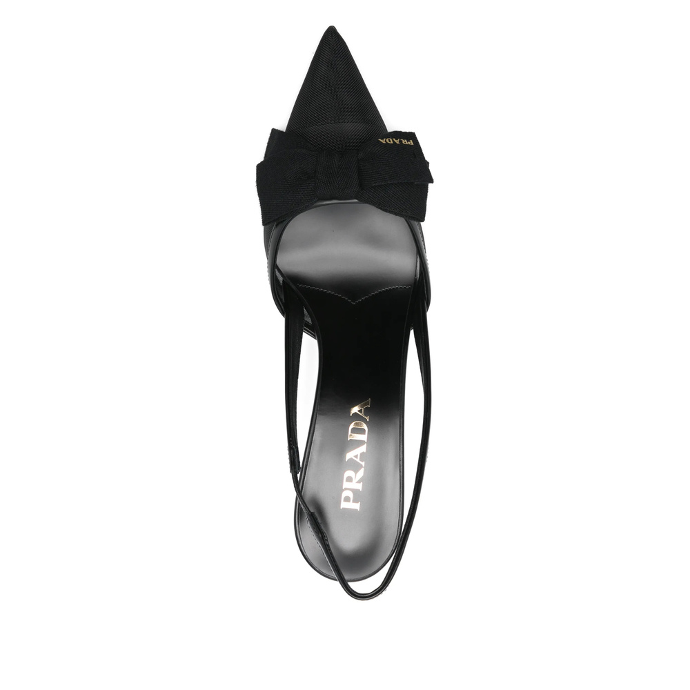 Prada Pointed Toe High Heel Sandals In Black