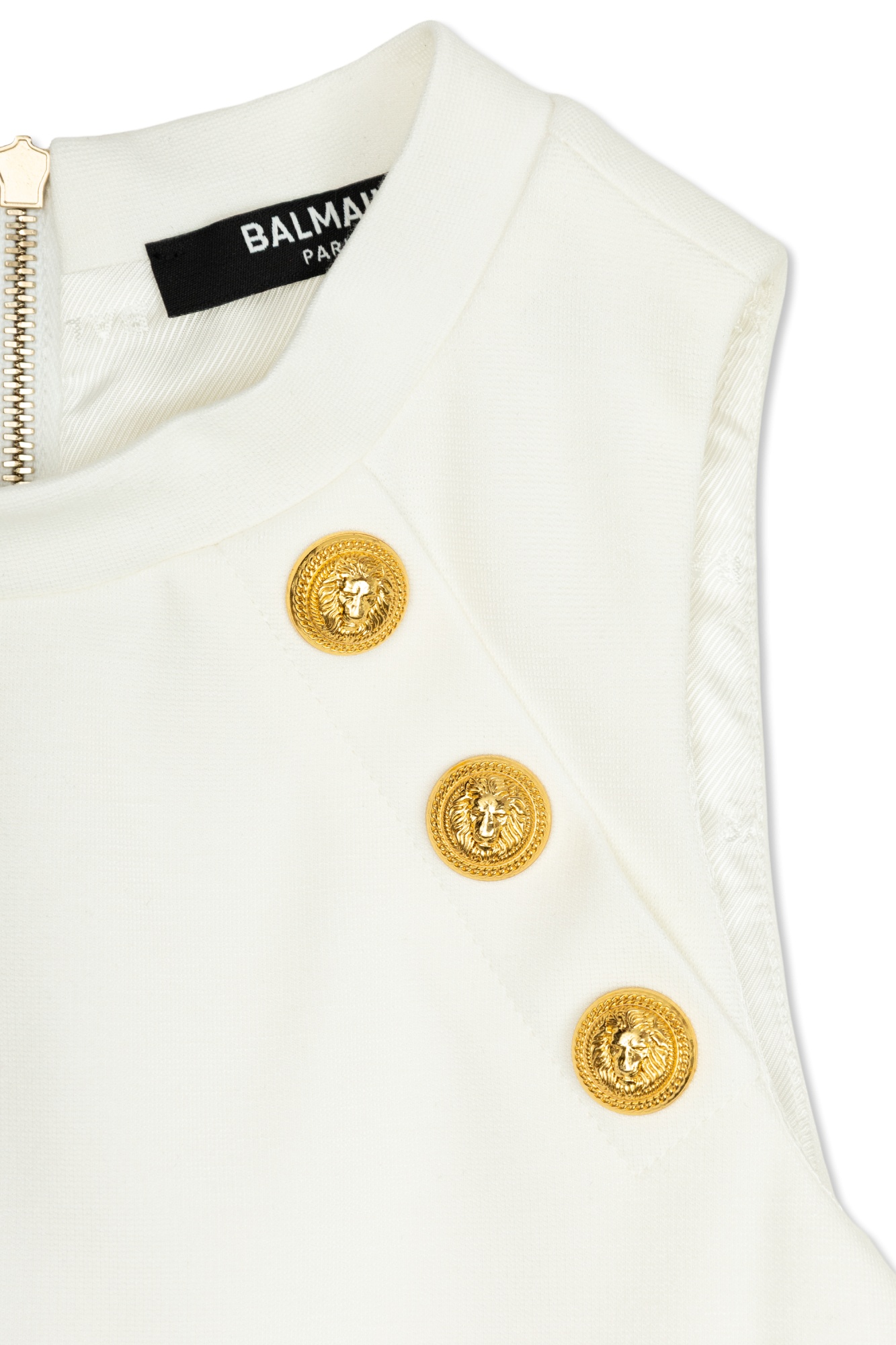 Balmain Sleeveless Dress In White