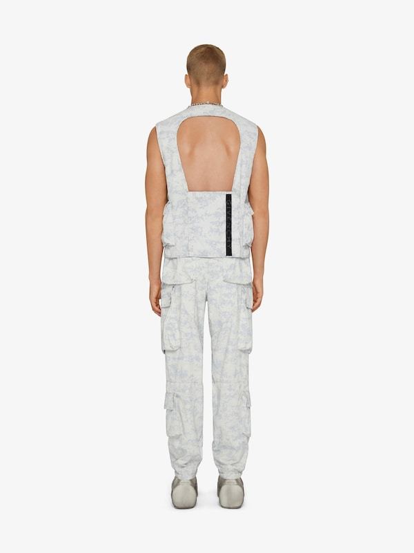 Givenchy Camouflage Pattern V Collar Work Sleeveless Vest In White