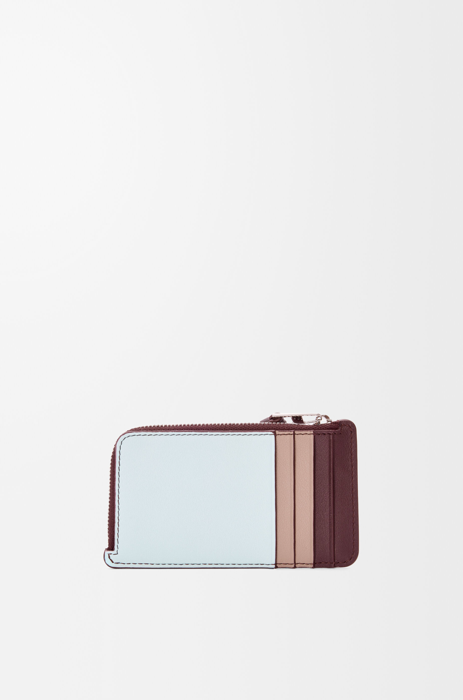 Loewe Leather Puzzle Coin Card Holder In Burgundy