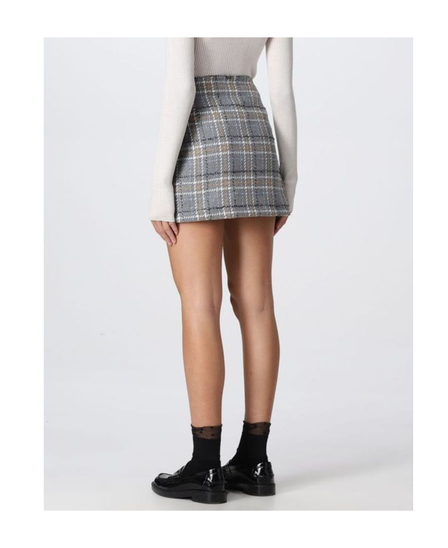 Liu •jo Plaid A-line Skirt In Gray