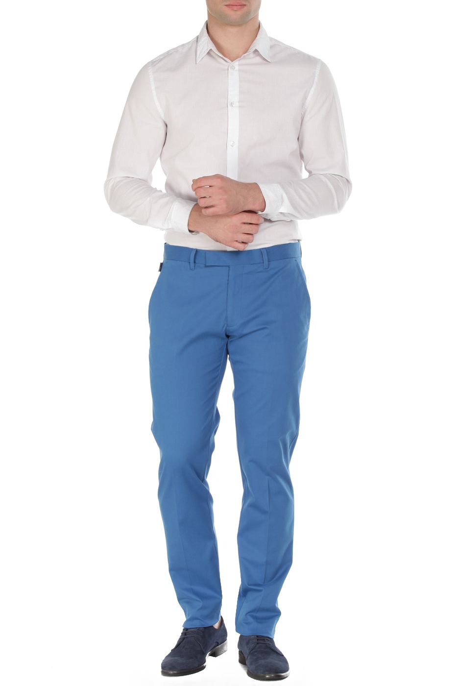 Shop Armani Collezioni Tapered Casual Pants In Blue