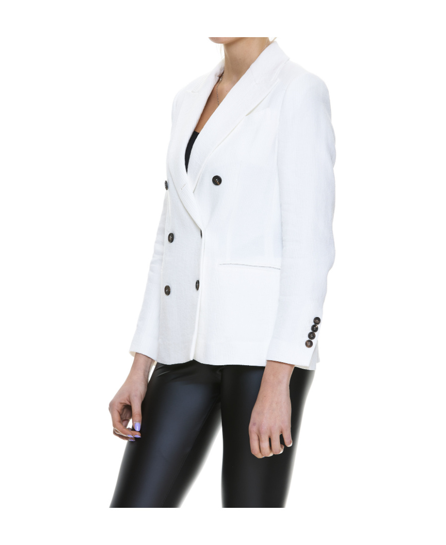 Brunello Cucinelli Double-breasted Button Jacket In White