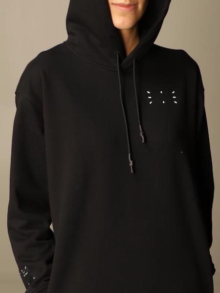 Mcq By Alexander Mcqueen Logo Print Hooded Dress In Black
