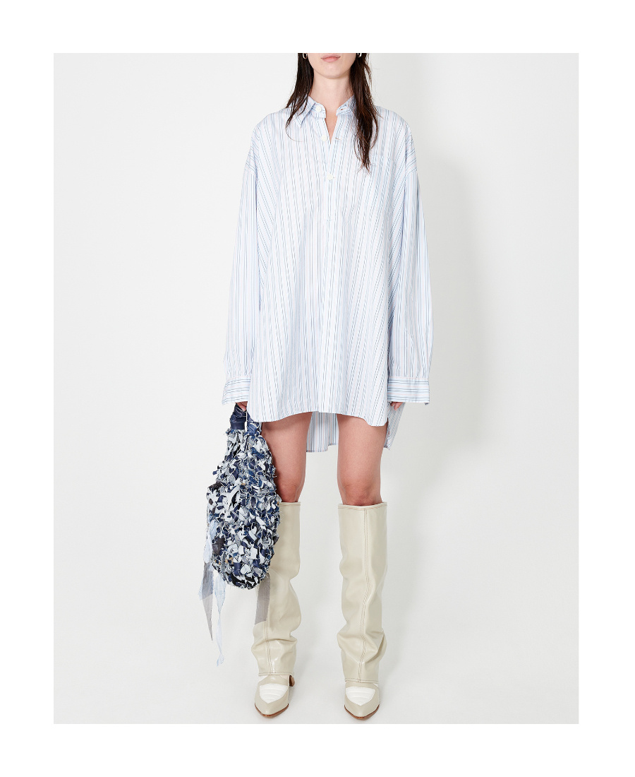 Our Legacy Striped Oversized Long-sleeve Shirt In Blue